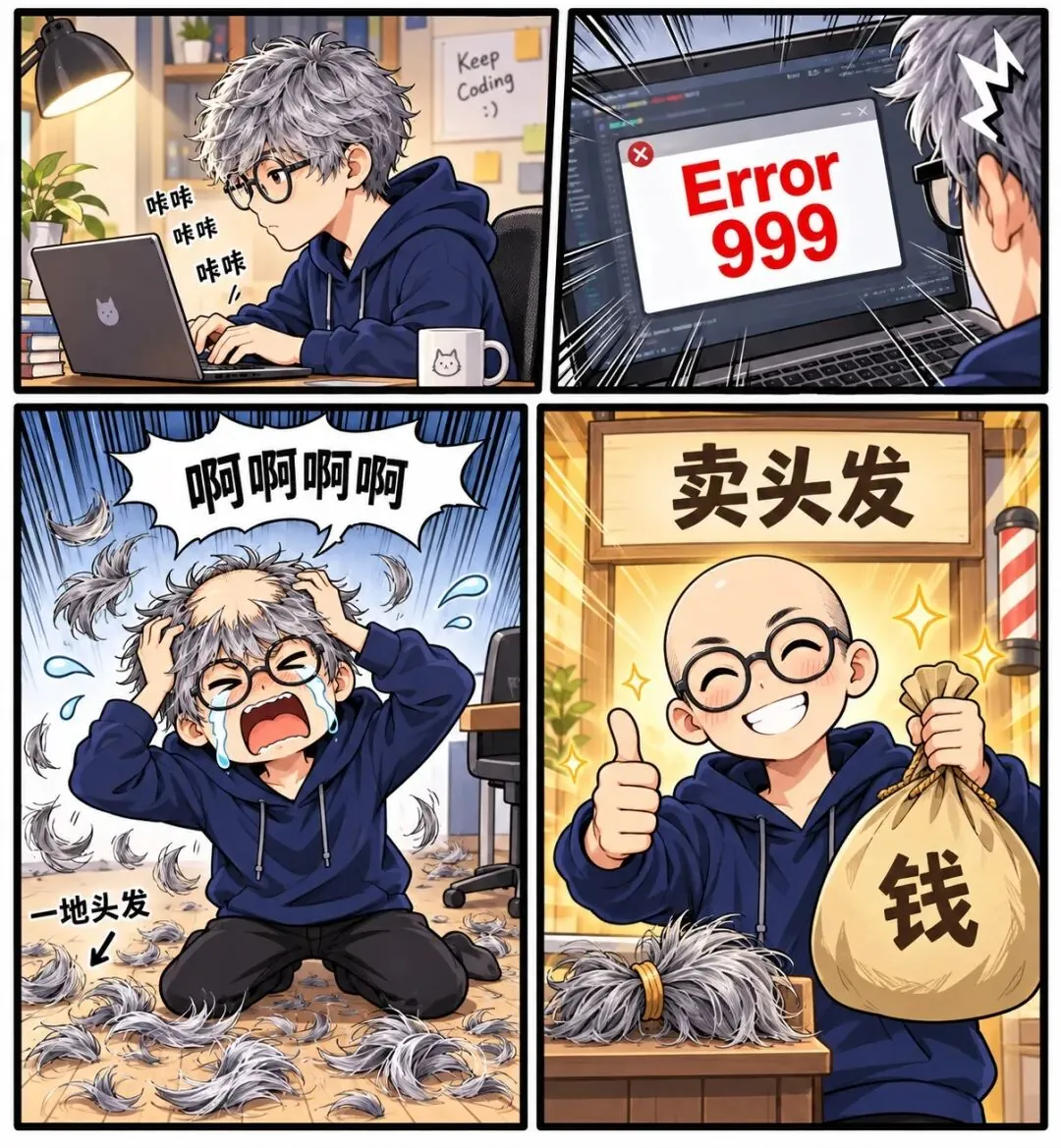 AI 生成的完整漫画页成品